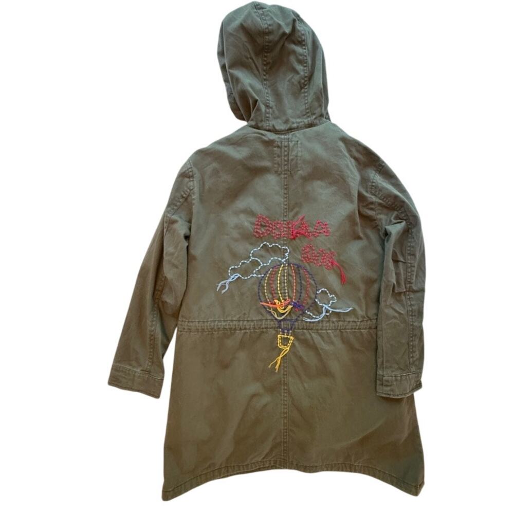 ZARA Girls “Dream Big” Embroidered Parka Jacket with Hood | Size 10 (140 cm) - Picture 2 of 15